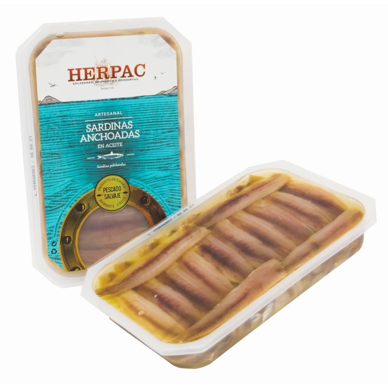 Herpac, Sardinas Anchoadas en aceite (methode anchoise) 740 g (± 37 filets)