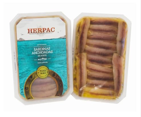 Herpac, Sardinas Anchoadas en aceite (methode anchoise) 300 g (15 filets)