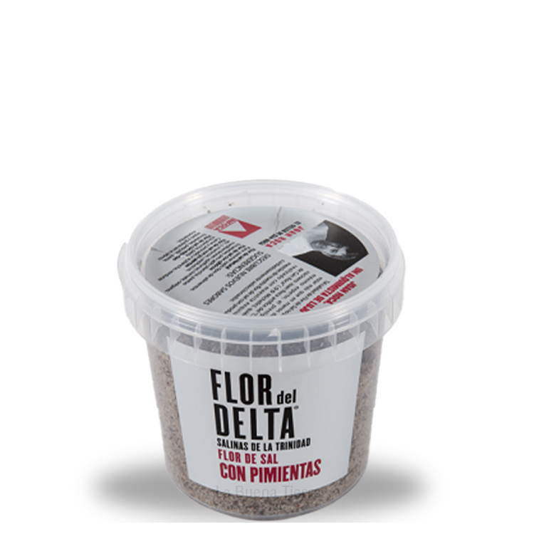 Flor del Delta, flor de sal con pimientas (peper) 400 g