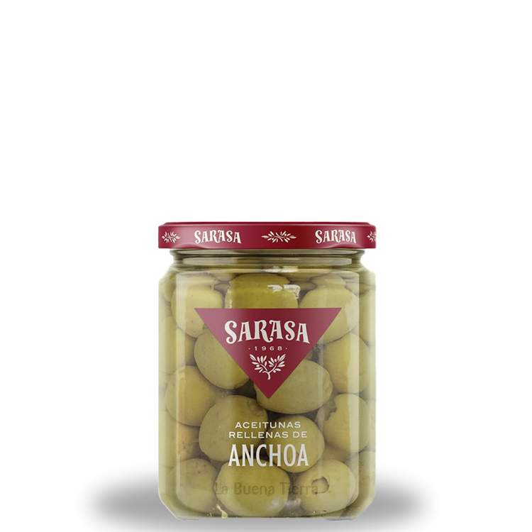 Sarasa, Olive verte farcie à l'anchois (dénoyautées) 240 g