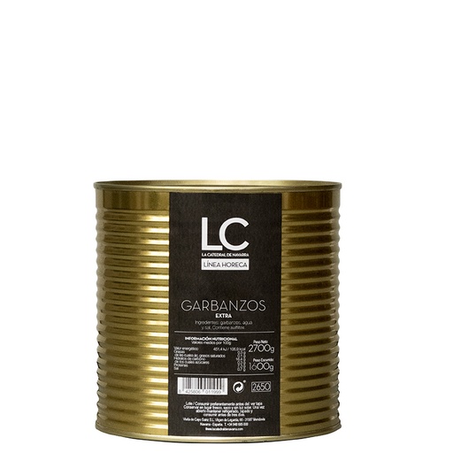 [LAC27] La Catedral, Garbanzos al natural  (pois chiches précuits) boite 2,5kg