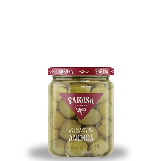 [SAR3] Sarasa, Olive verte farcie à l'anchois (dénoyautées) 240 g