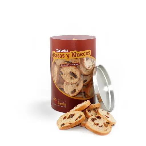 [PJ53] Panadería Jesús, Toastjes met rozijnen en walnoten (5 cm) pot van 135 g 