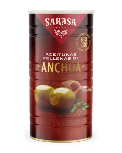 [SAR20] Sarasa, Olijven gevuld met ansjovis (ontpit) 600 g